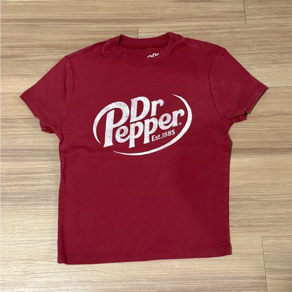 Dr Pepper Faded Wash Baby Tee Crop Top